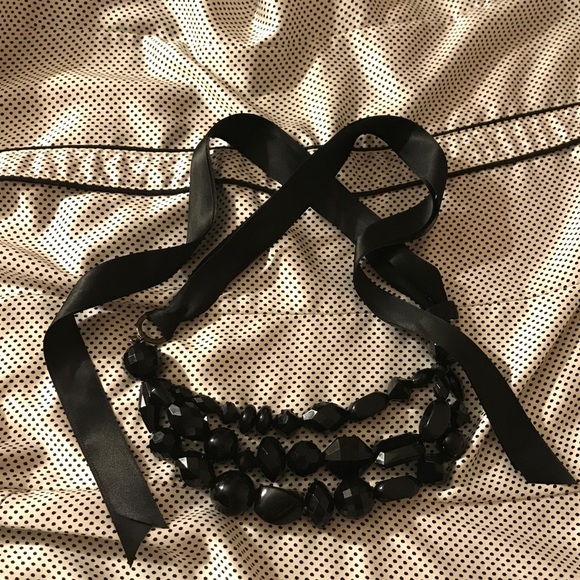 Banana Republic Jewelry - Banana Republic Black Tiered Statement Necklace